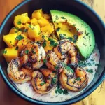 Shrimp and Avocado Bowls with Mango Salsa & Lime-Chili Sauce Shrimp and Avocado Bowls with Mango Salsa & Lime-Chili Sauce