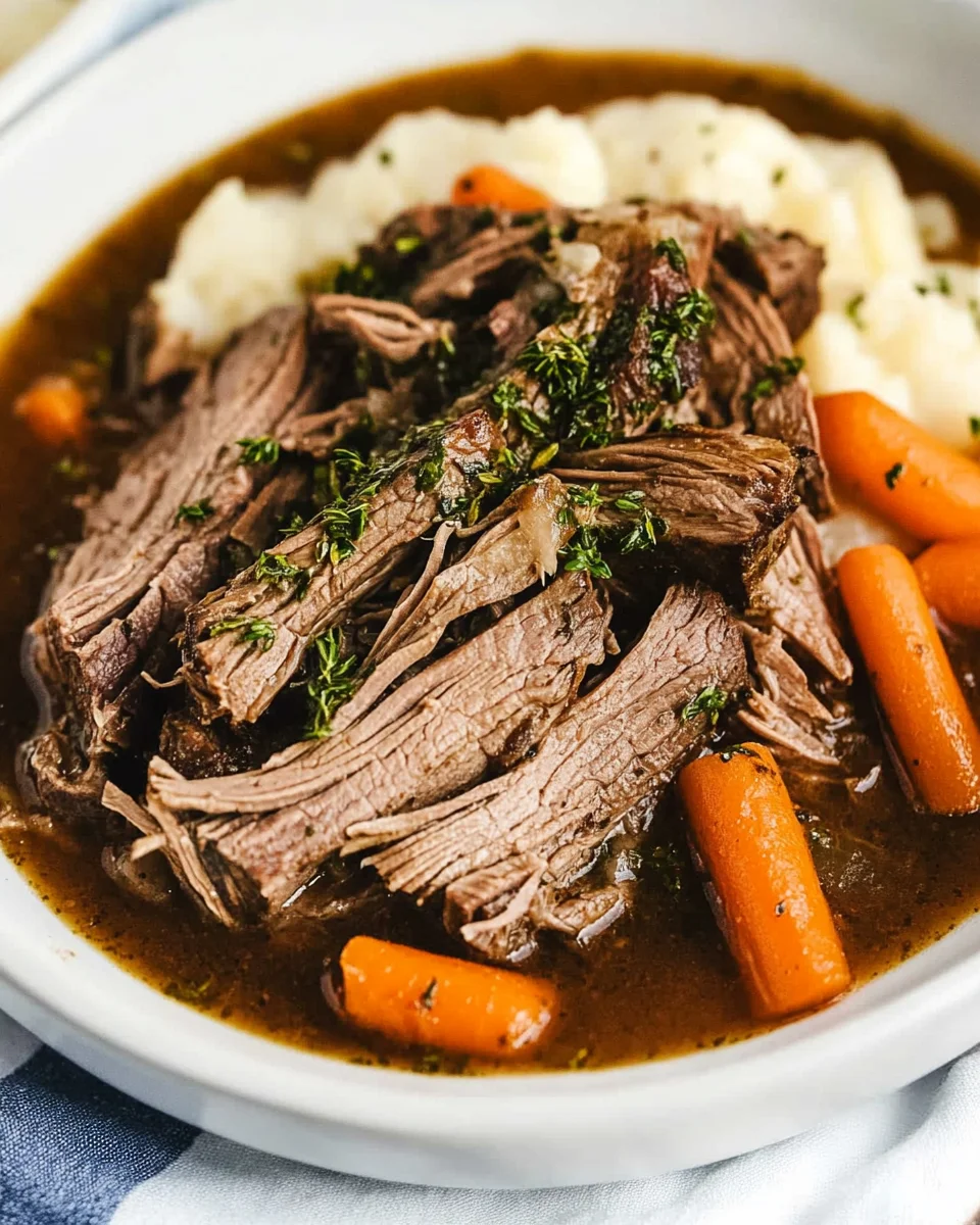 Slow Cooker Garlic Herb Pot Roast