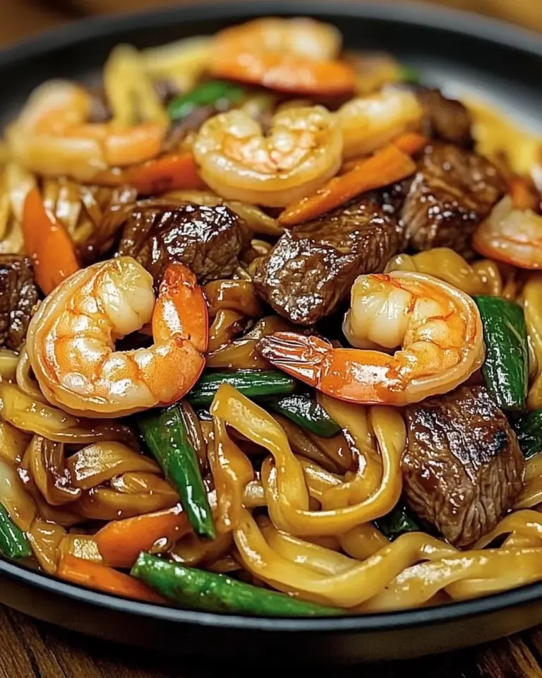 Steak & Shrimp Stir-Fried Noodles