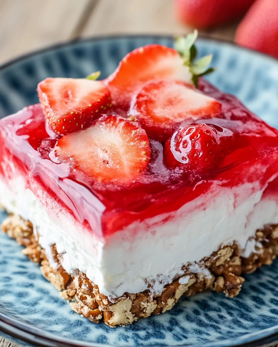 Strawberry Pretzel Jello Salad Strawberry