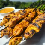 Thai Chicken Satay with Spicy Peanut Dipping Sauce