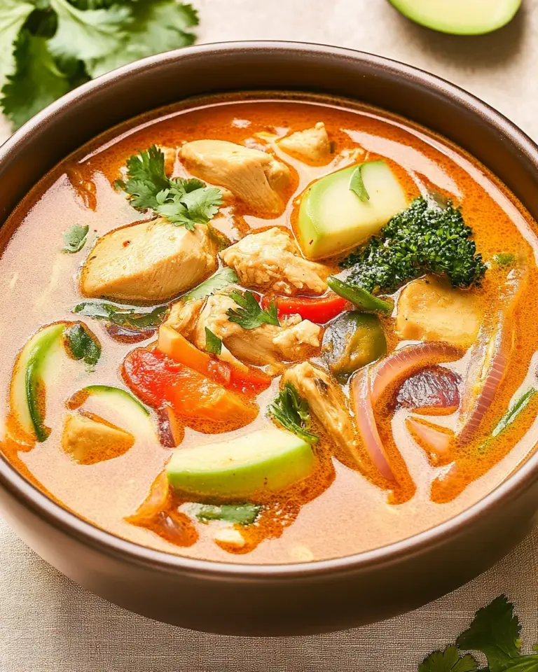Thai Coconut Curry Chicken Soup