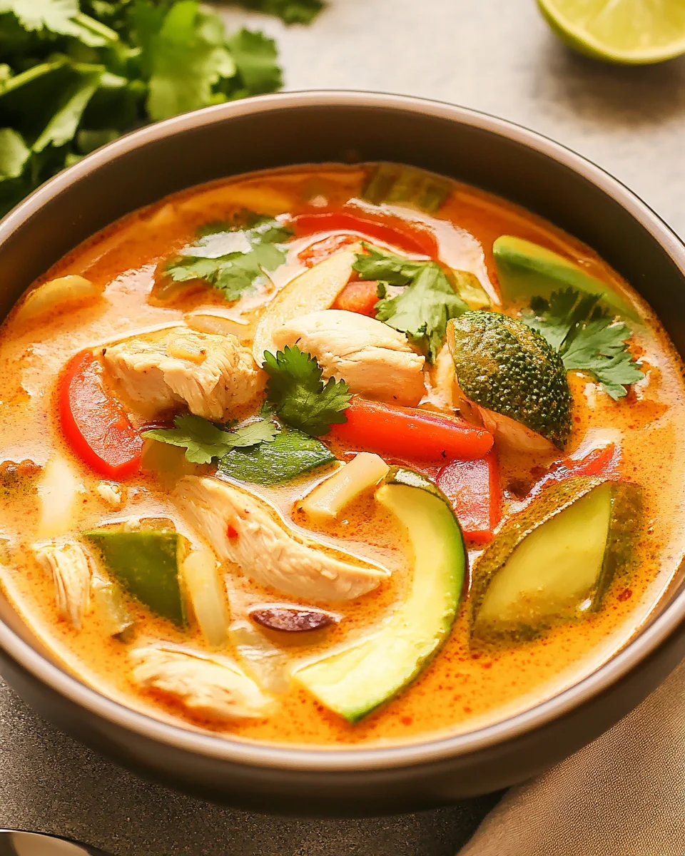 Thai Coconut Curry Chicken Soup Thai