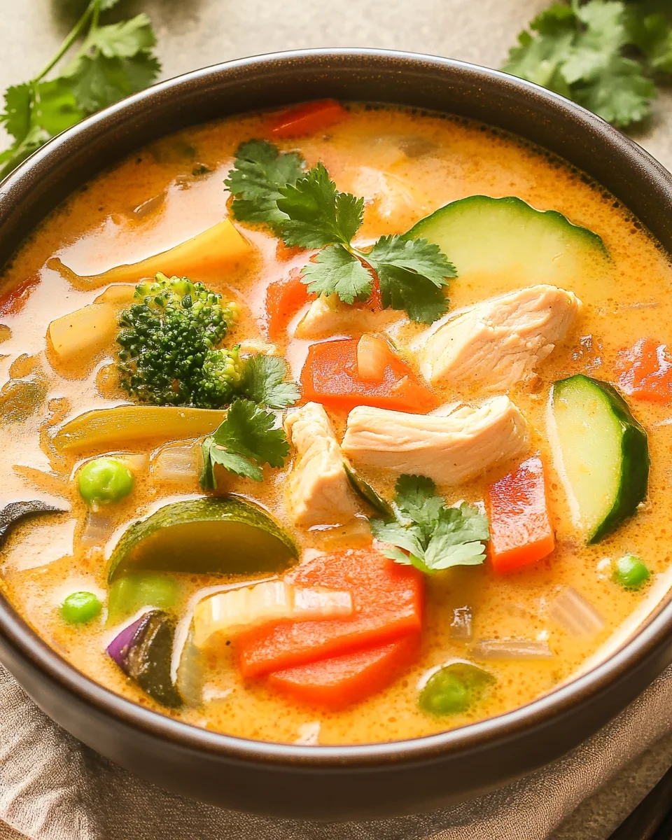 Thai Coconut Curry Chicken Soup Thai