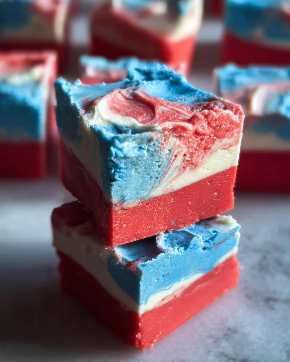 4th of July Tie Dyed Fudge 4th