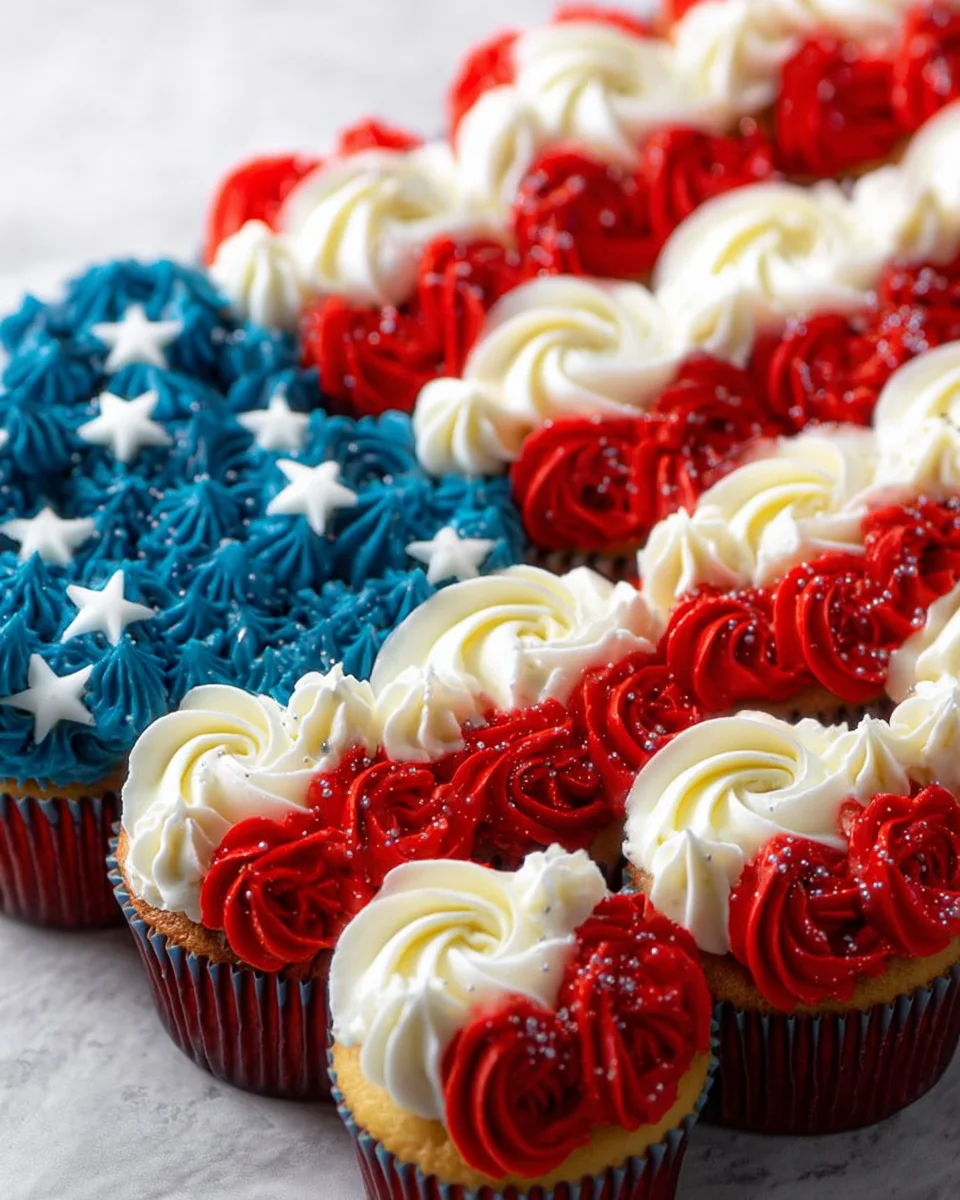 American Flag Cup Cake American