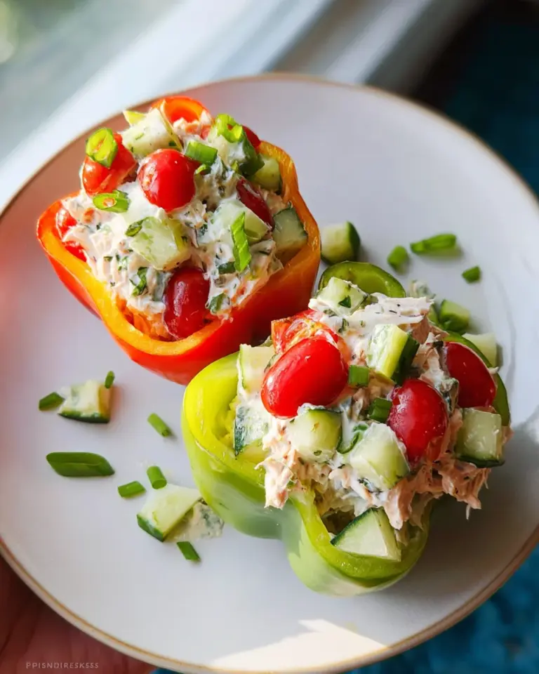 Greek Yogurt Chicken Salad Stuffed Peppers