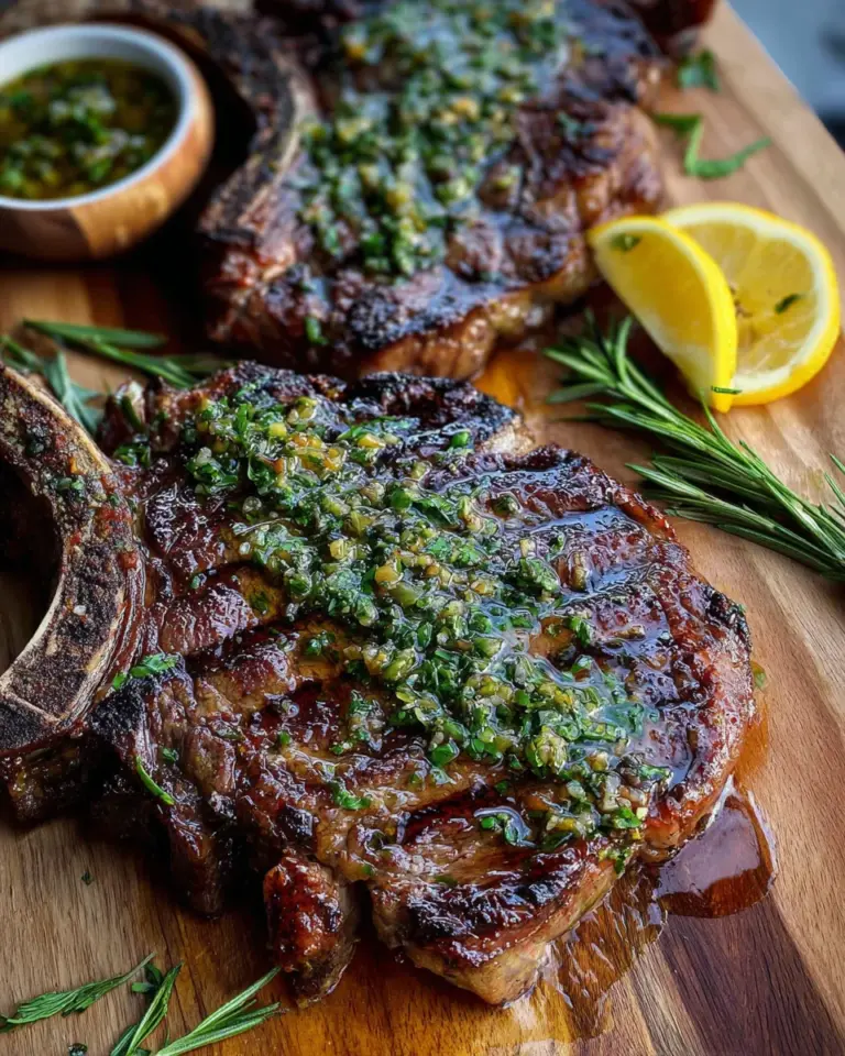 Grilled Flank Steak with Lemon-Herb Sauce