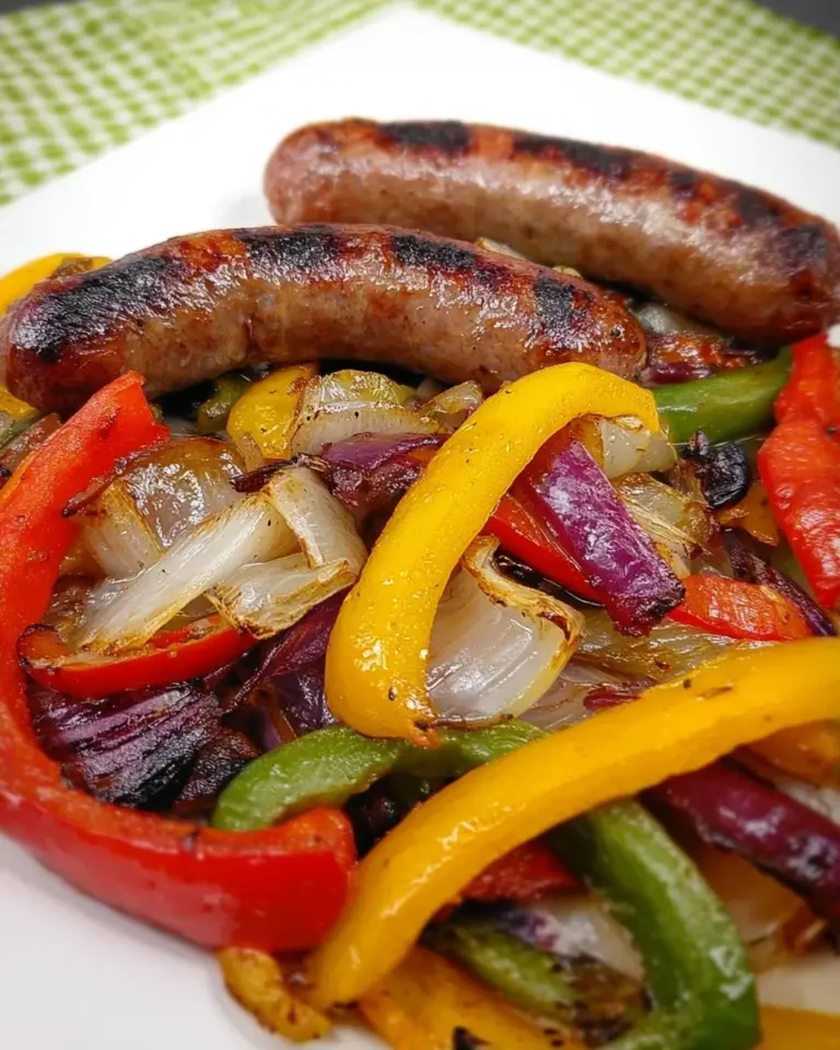 Grilled Sausage with Peppers and Onions