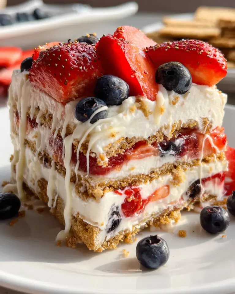 No Bake Icebox Cake with Summer Berries