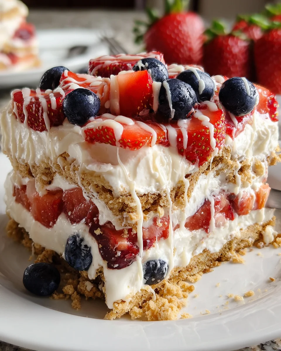 No Bake Icebox Cake with Summer Berries No