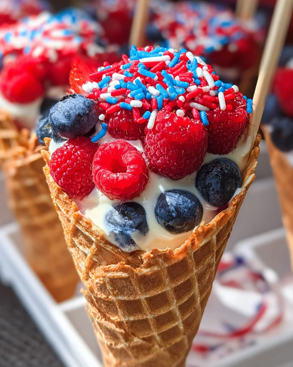 Patriotic Fruit Cones Patriotic