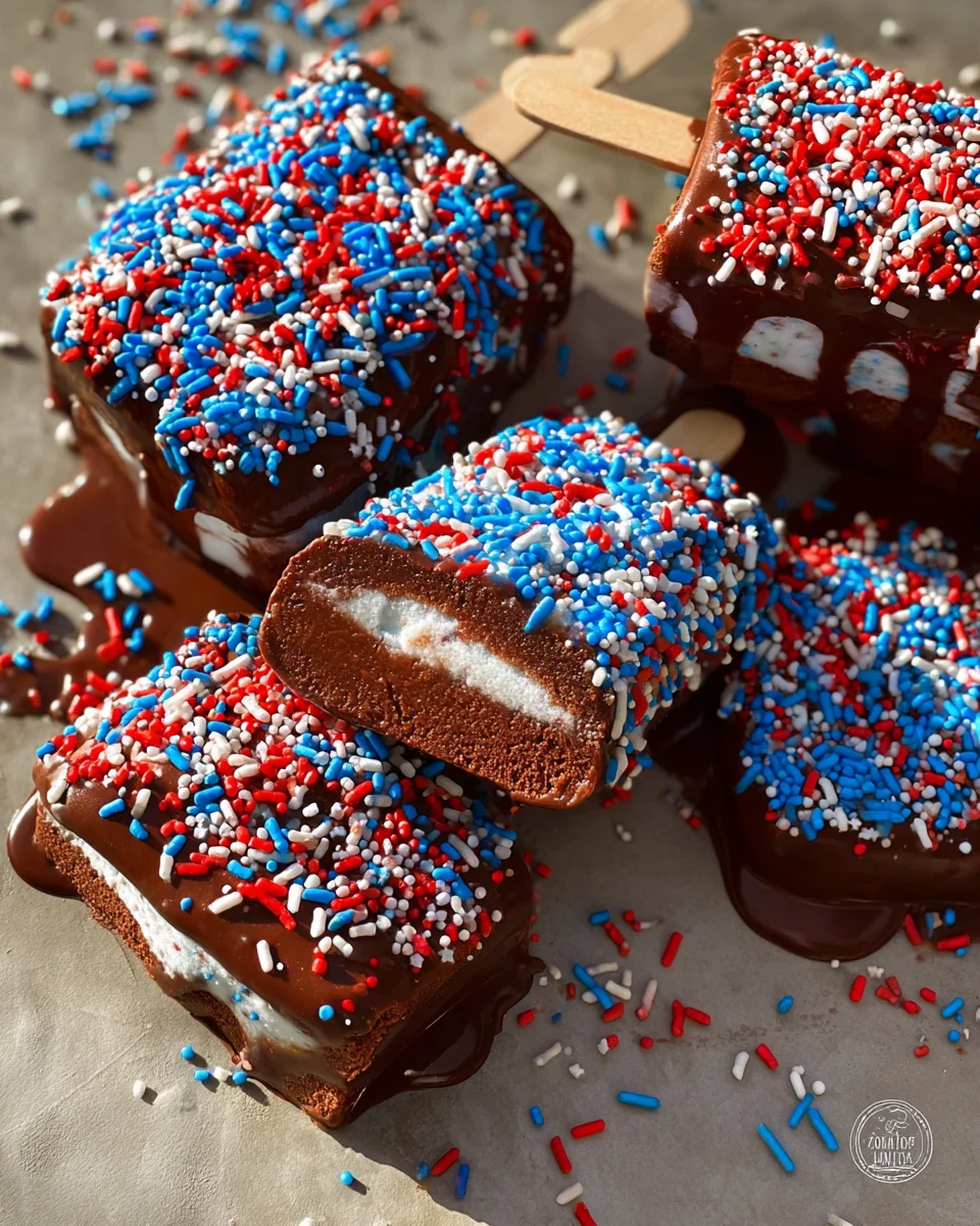 Patriotic Mini Ice Cream Sandwiches Patriotic