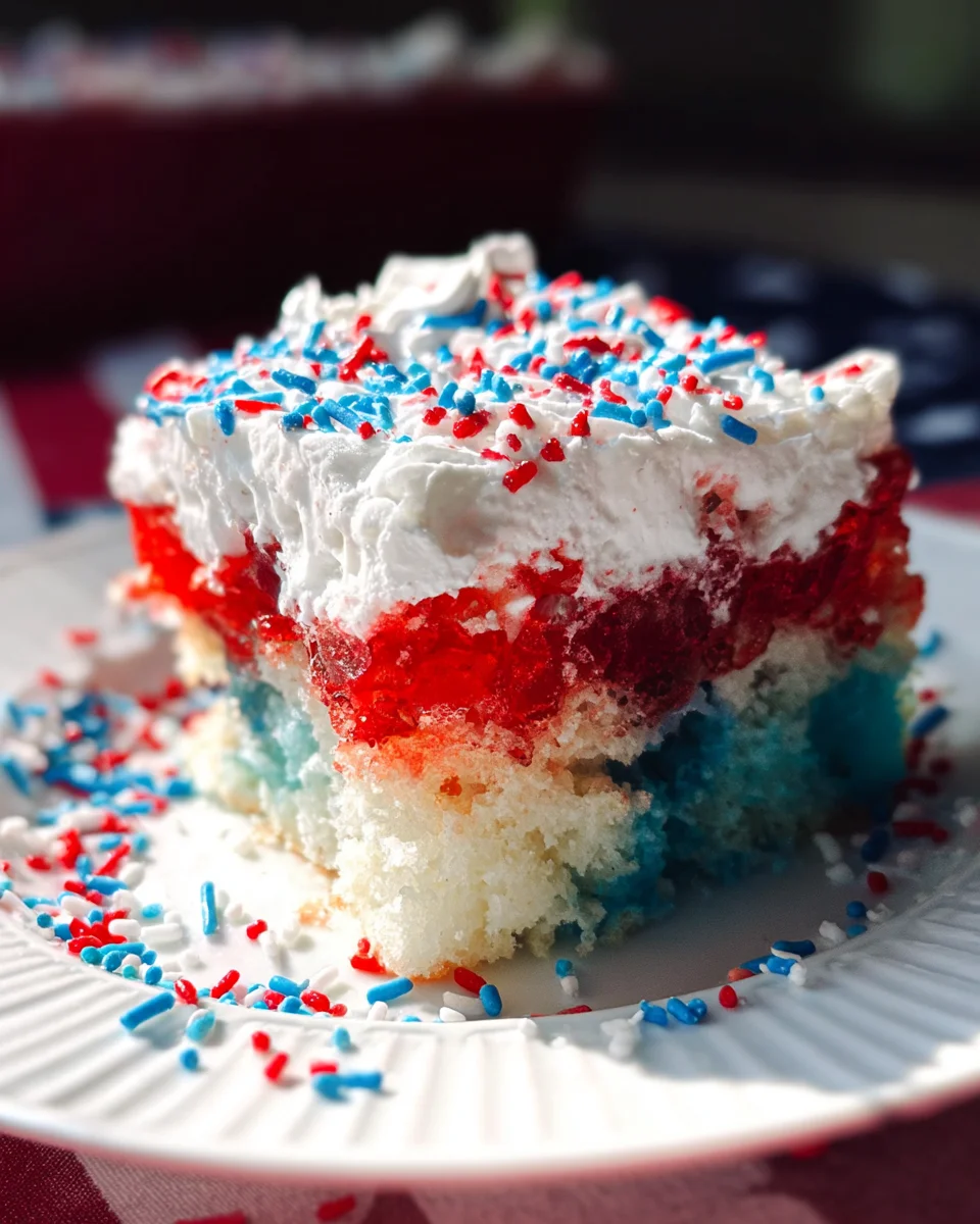 Red, White, & Blue Poke Cake Red,