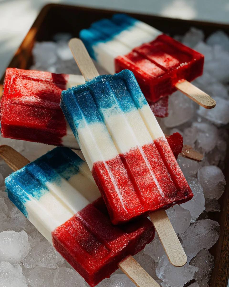 Red White and Blue Popsicles Red