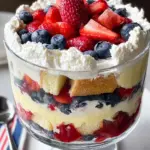 Red, White and Blue Strawberry Shortcake Trifle Red, White and Blue Strawberry Shortcake Trifle
