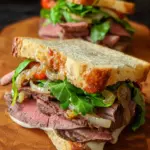 Roast Beef Sandwiches with Lettuce and Onions