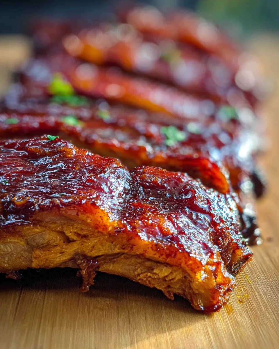 Smoked Pork Ribs in the Smoker Smoked