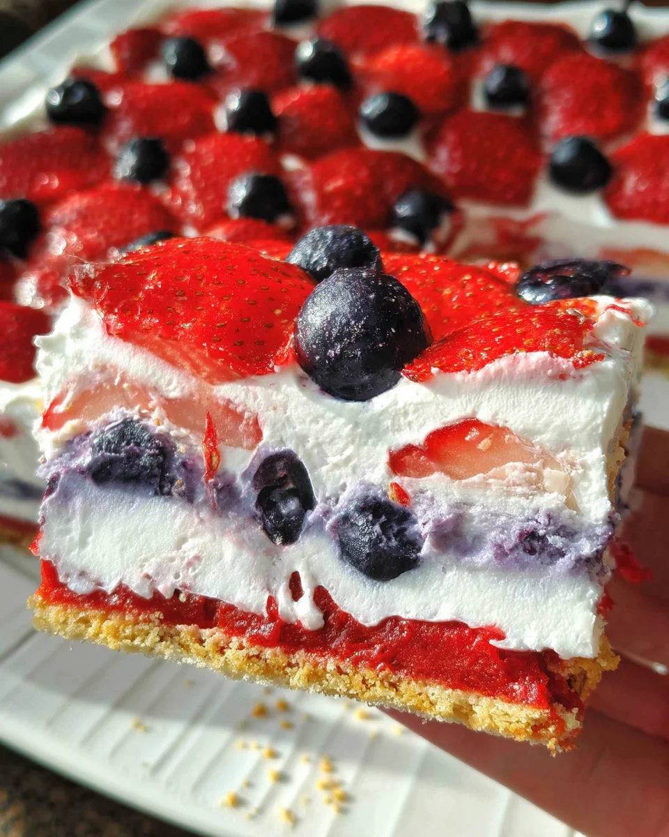 Summer Berry Jello Lasagna Summer