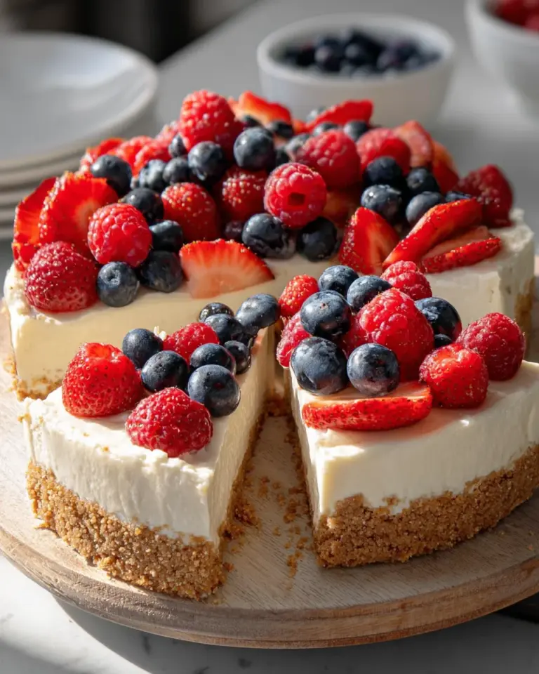 Triple Berry No-Bake Cheesecake
