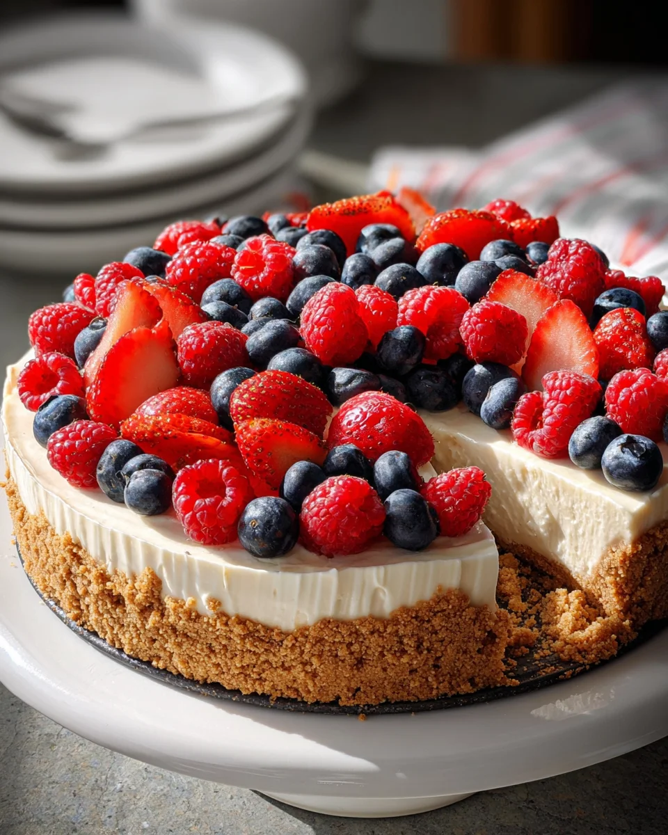 Triple Berry No-Bake Cheesecake Triple