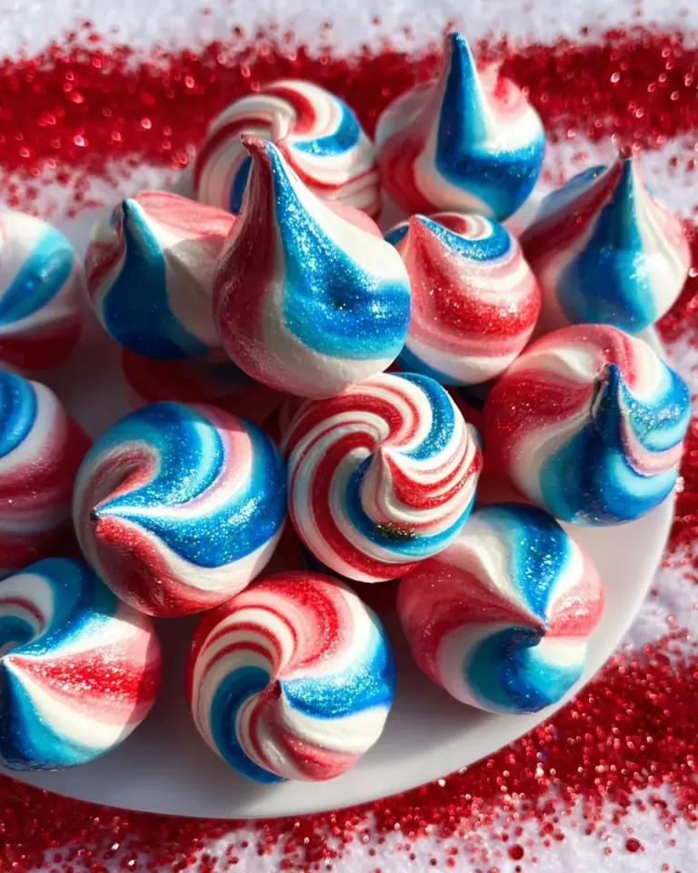 patriotic meringue cookies