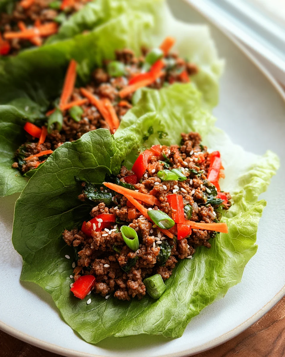 Asian Style Ground Beef Lettuce Wraps 27 Asian