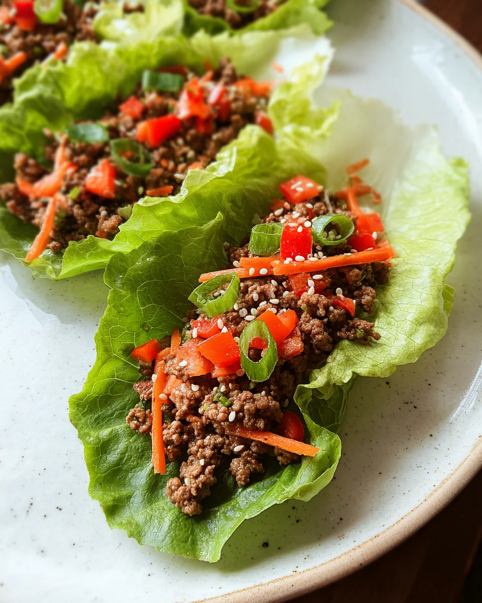 Asian Style Ground Beef Lettuce Wraps 28 Asian