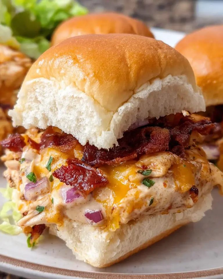 Bacon Ranch BBQ Chicken Sliders