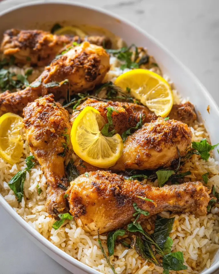Baked Chicken Legs and Rice