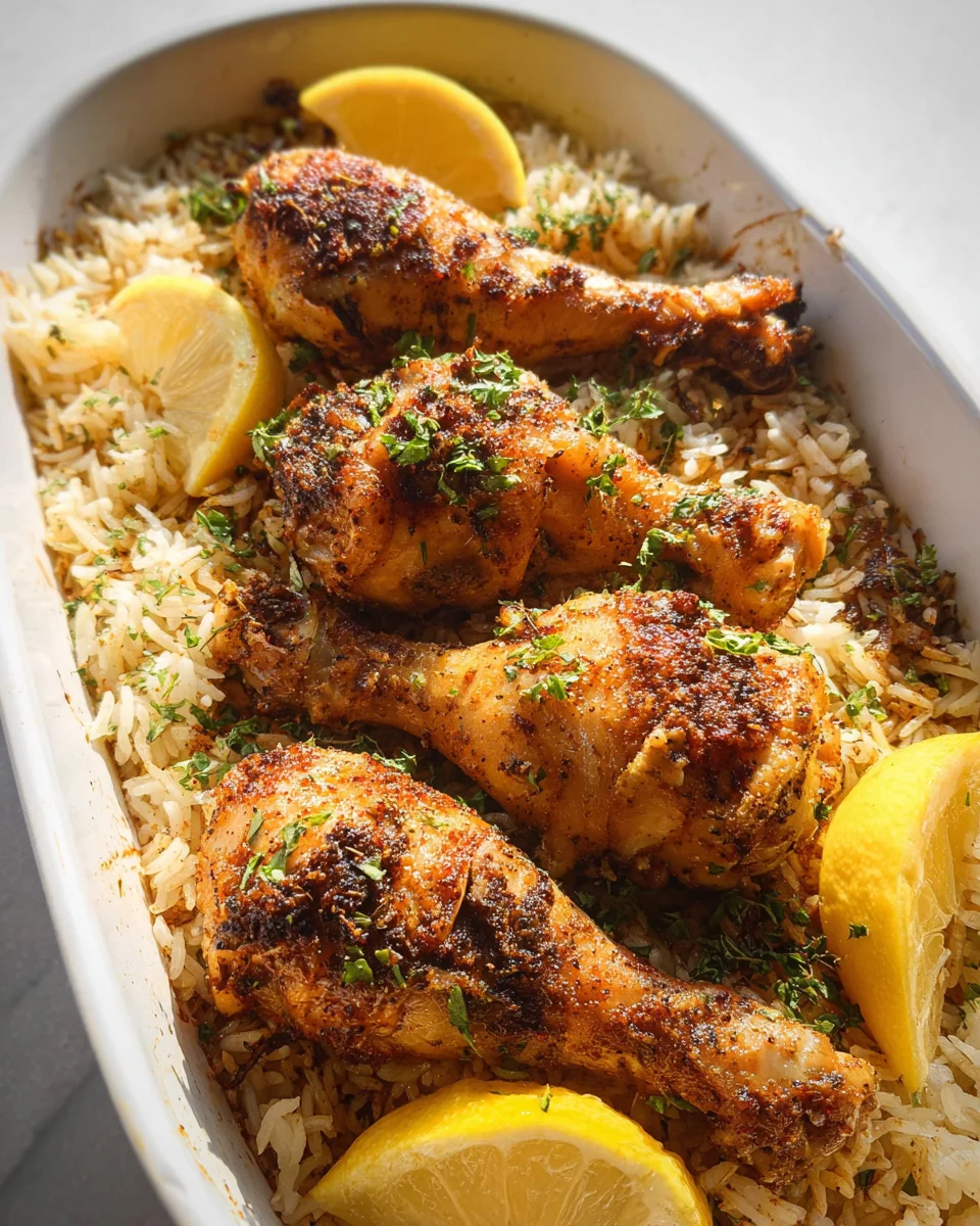 Baked Chicken Legs and Rice Baked