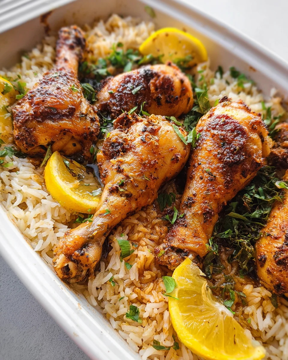 Baked Chicken Legs and Rice Baked