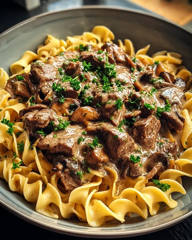 Beef Stroganoff with Egg Noodles