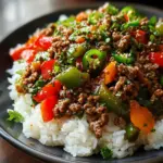 Beef and Pepper Rice Bowl