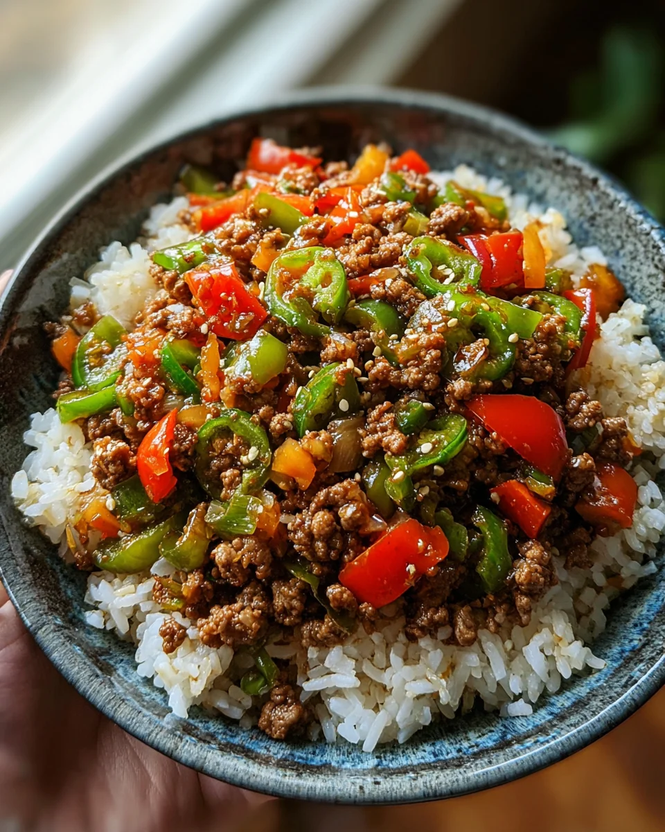 Beef and Pepper Rice Bowl 19 Beef