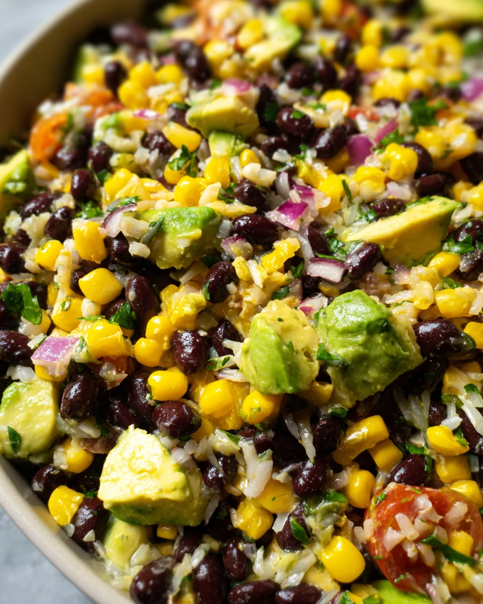 Black Bean Corn Avocado Salad Black