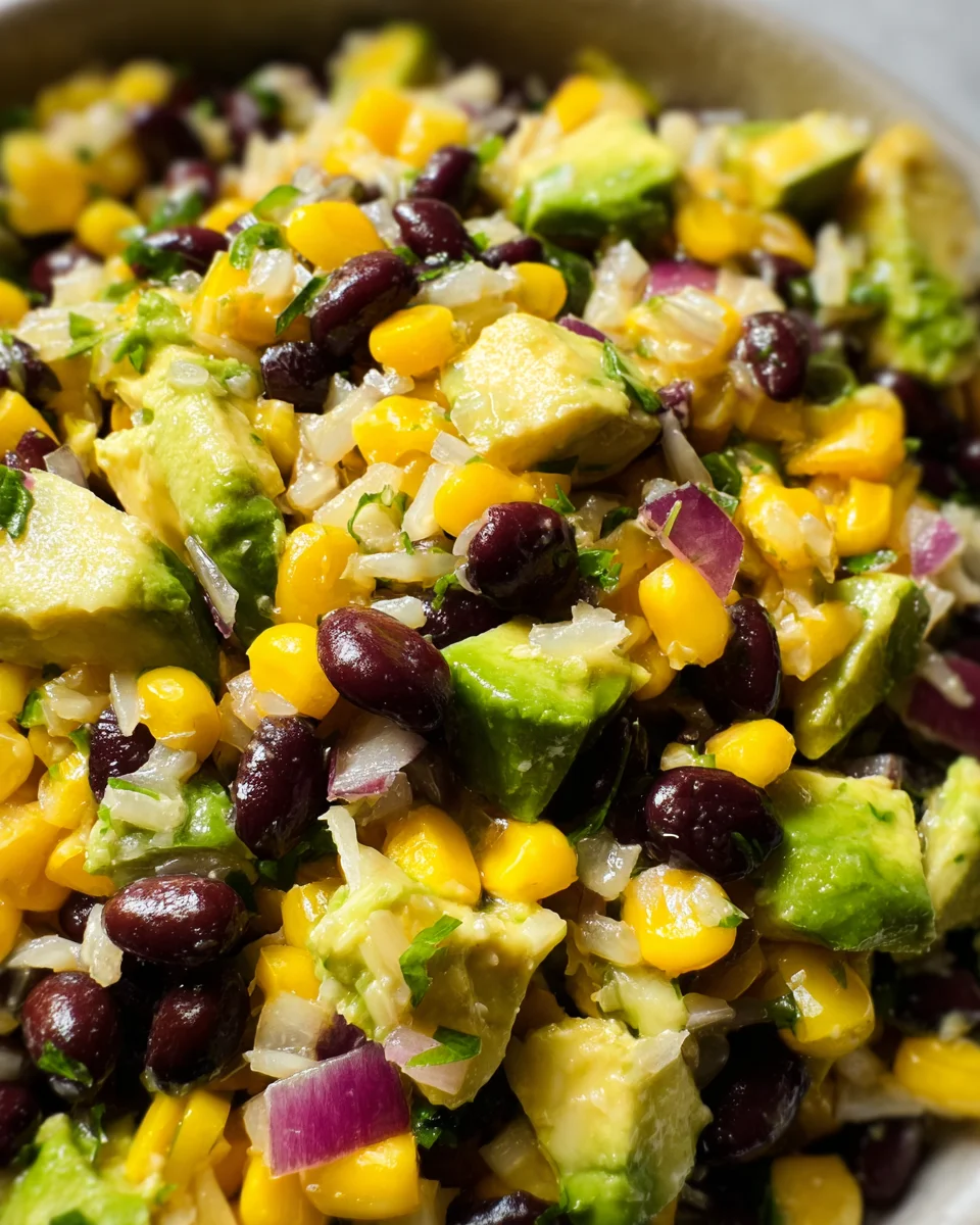 Black Bean Corn Avocado Salad Black