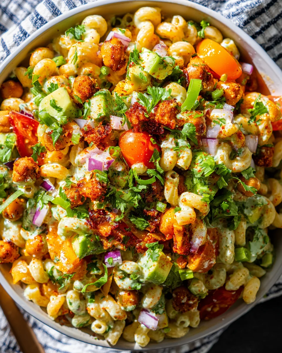 Buffalo Chickpea Pasta Salad Buffalo