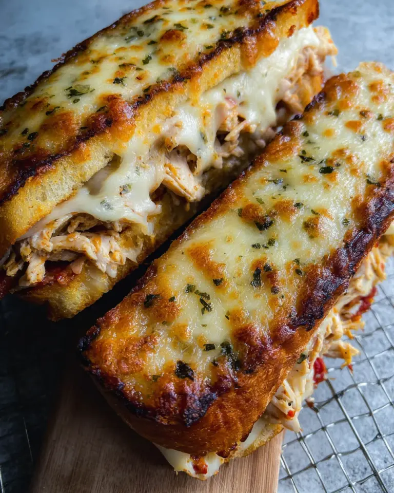 Cheesy Chicken Garlic Bread Sandwich
