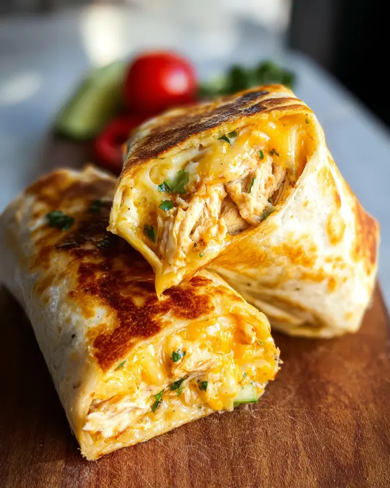 Cheesy Garlic Chicken Wraps
