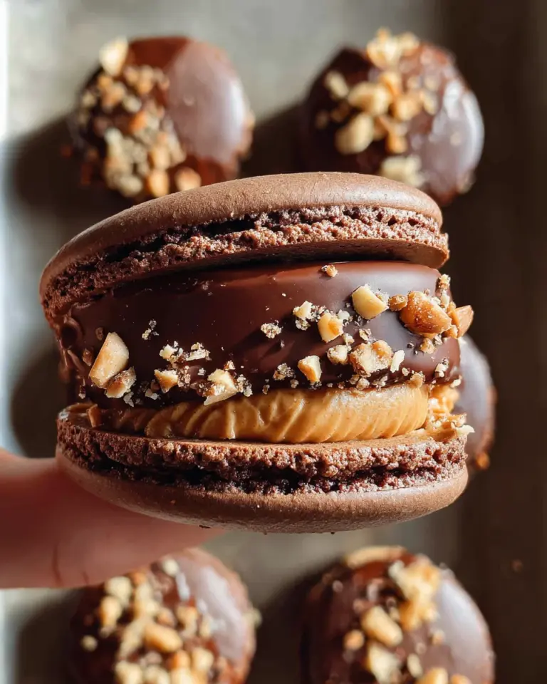 Chocolate Peanut Butter Macarons