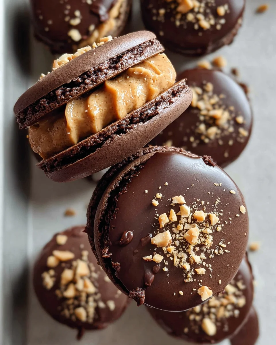Chocolate Peanut Butter Macarons Chocolate