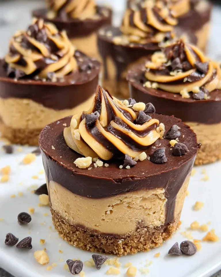 Chocolate Peanut Butter Mini Cheesecakes