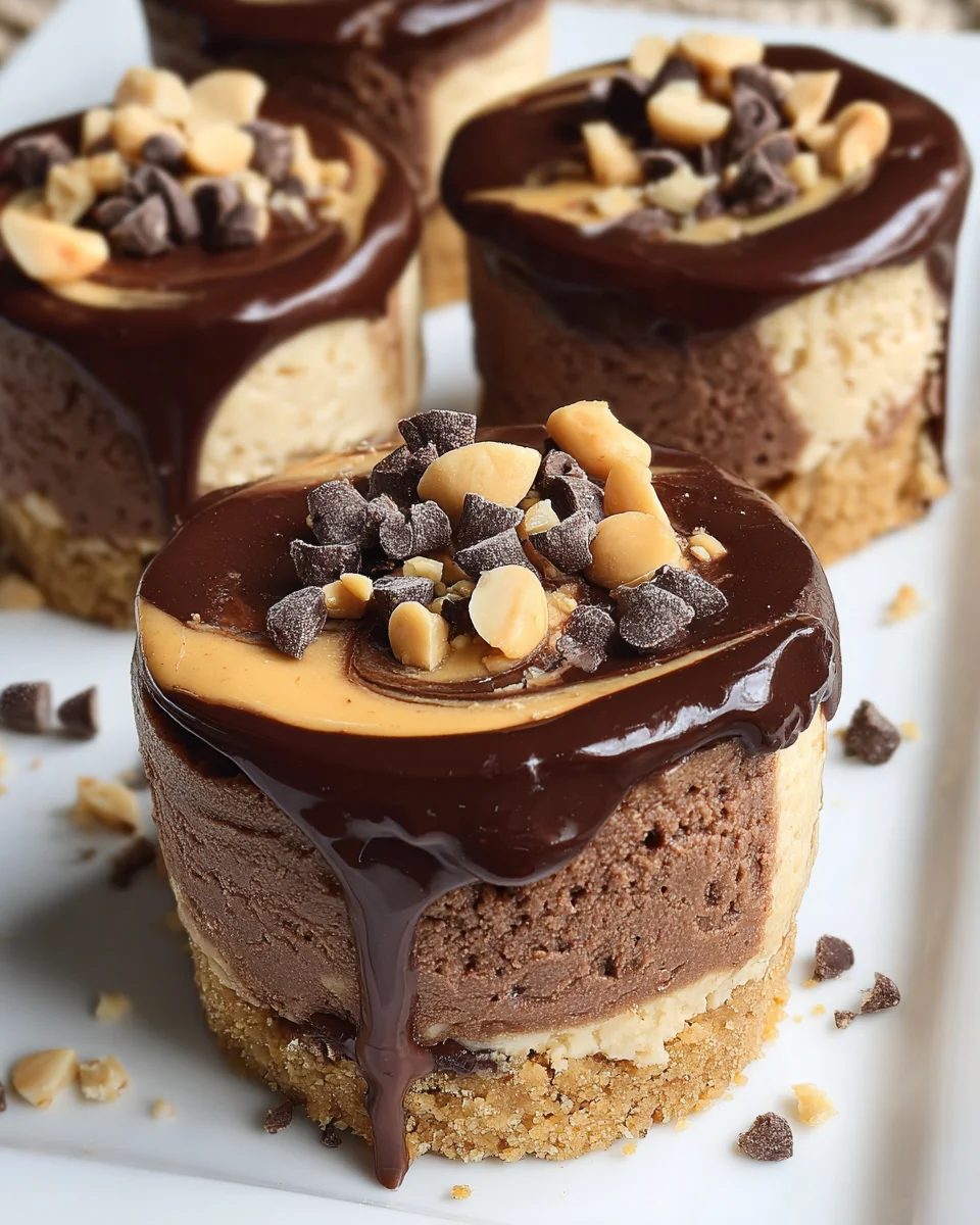 Chocolate Peanut Butter Mini Cheesecakes Chocolate