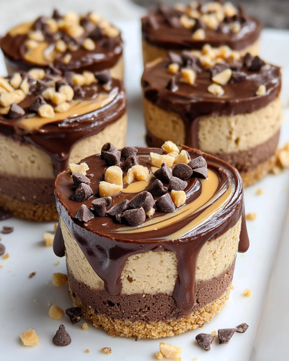 Chocolate Peanut Butter Mini Cheesecakes Chocolate