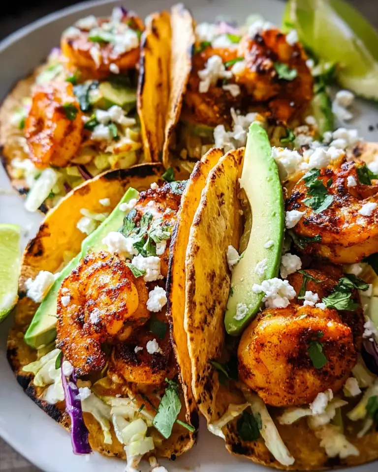 Cilantro Lime Shrimp Tacos with Creamy Slaw