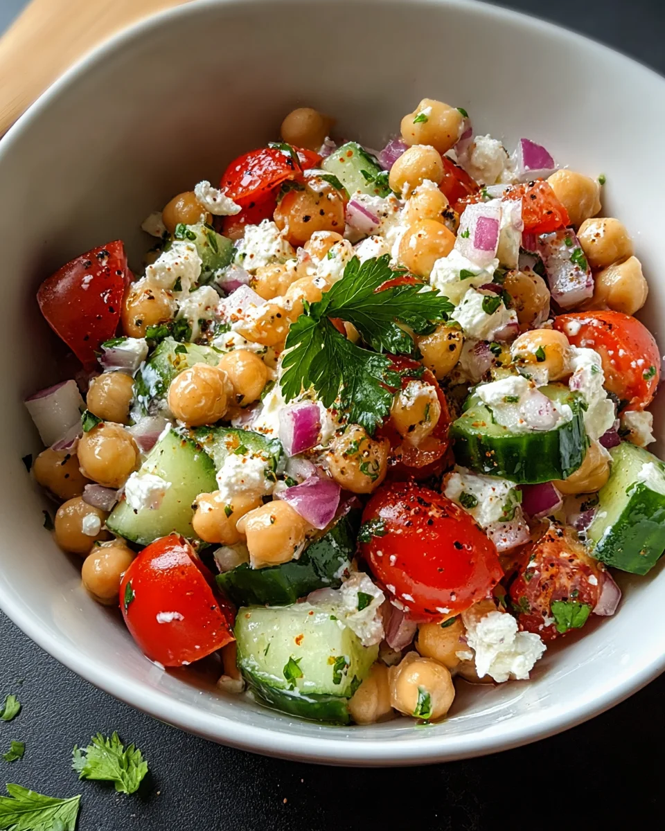 Cottage Cheese and Chickpeas Salad