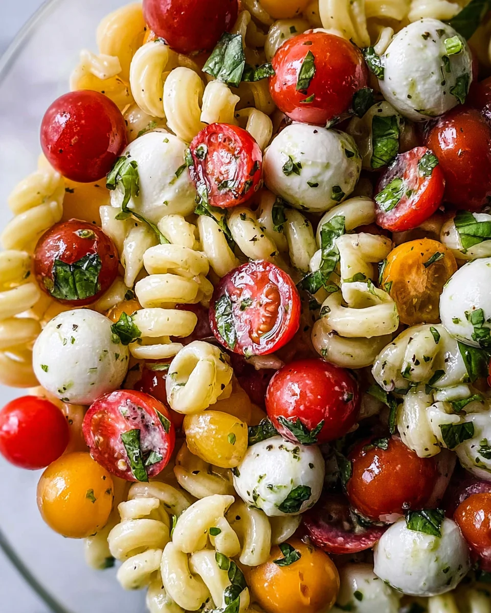 Creamy Caprese Pasta Salad Creamy
