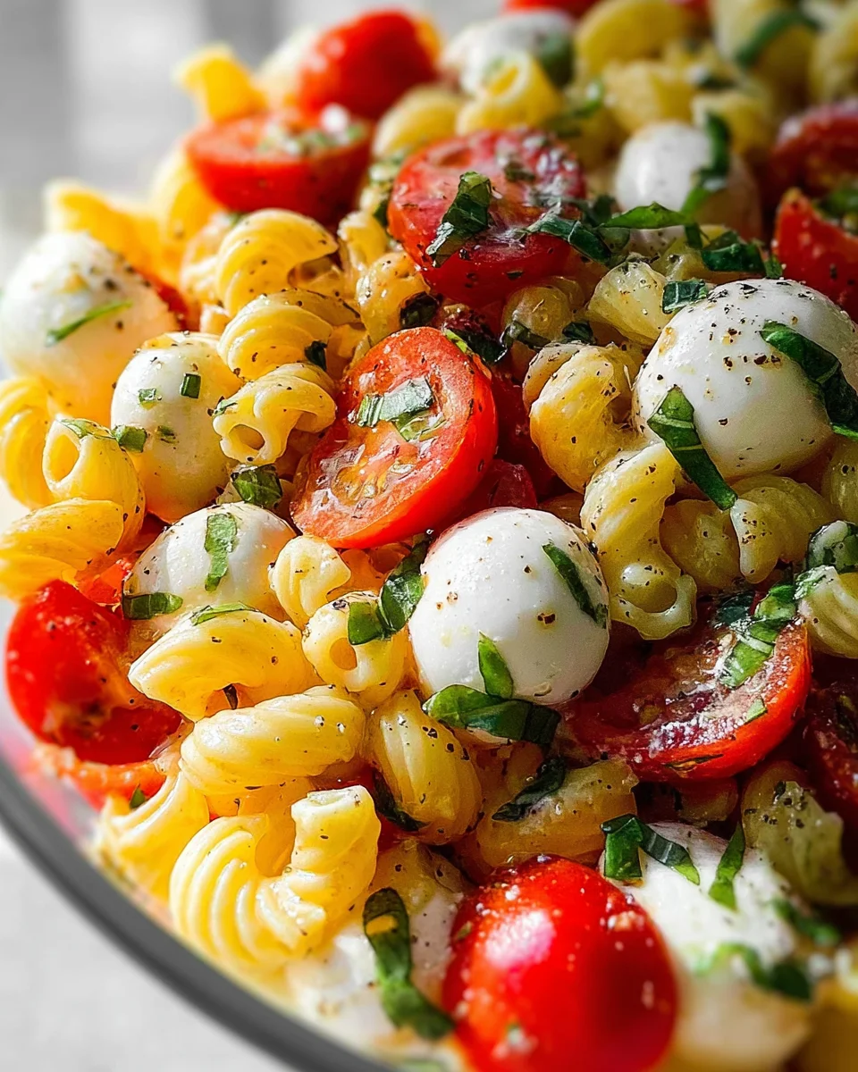Creamy Caprese Pasta Salad Creamy