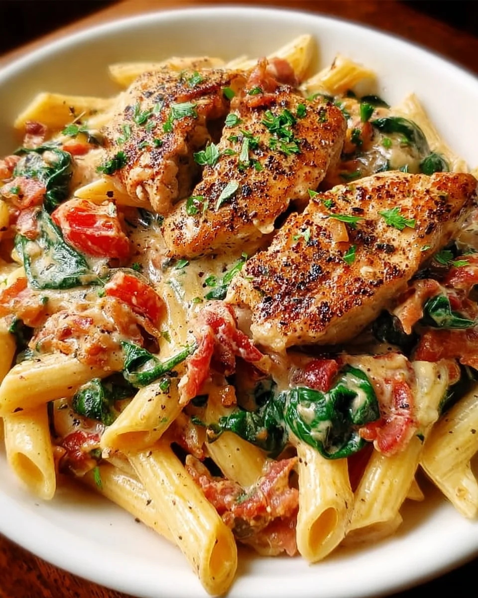 Creamy Chicken Pasta with Bacon Creamy